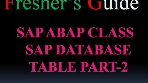 SAP Database Tables PART - 2 Information about Pool Tables and Cluster Tables