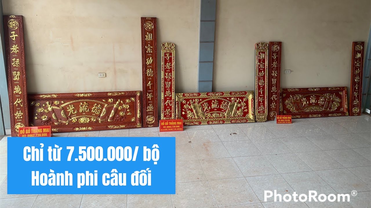 Chỉ từ 7,500,000/ bộ hoành phi câu đối, hoành phi câu... - youtube