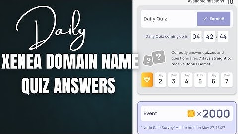 Xenea Wallet Domain Name Quiz Answers