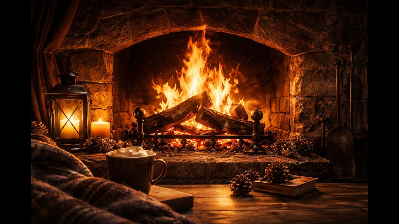 🔥Chimenea Encendida con Sonido Relajante | Ambiente Cálido para Dormir, Estudiar y Relajarse