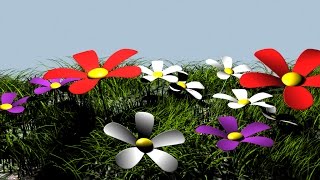 Modeling flowers in grass with 3D max