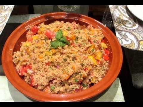 Quinoa Salad and Broiled Salmon Dinner