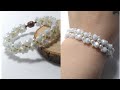 Super easy tutorial * Pearls Beads bracelet making * Очень лёгкий и нежный браслет из жемчуга *