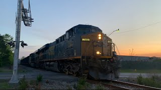 Northbound CSX B455 empty rock runner on the Popes Creek Subdivision at Demarr Rd with horn salute