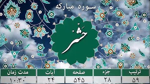 هر کس سه آیه پایانی سوره حشر را قرائت کند گناهان گذشته و آینده اش بخشیده خواهد شد.  (ترجمه سوره حشر)