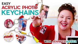DIY Acrylic Photo Keychains with Cricut - Works for ANY Shape!!