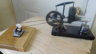 Music stirling test run.  With variable speed  engine