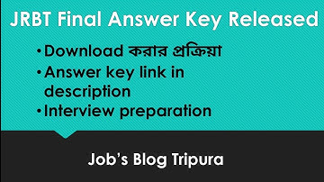 JRBT Final answer key released| how to download #jrbtfinalanswerkey