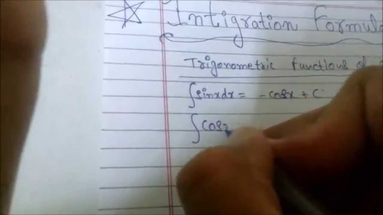 Important Basic Formulas Of Integration Youtube