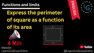 Express Perimeter of Square as a Function of Its Area | Class 11 & 12 English Math ✏️, (G12,C1,21)