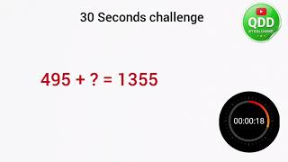 Math Quiz 30 Seconds challenge | Math Quiz | Education | Math Learning | Qdd |