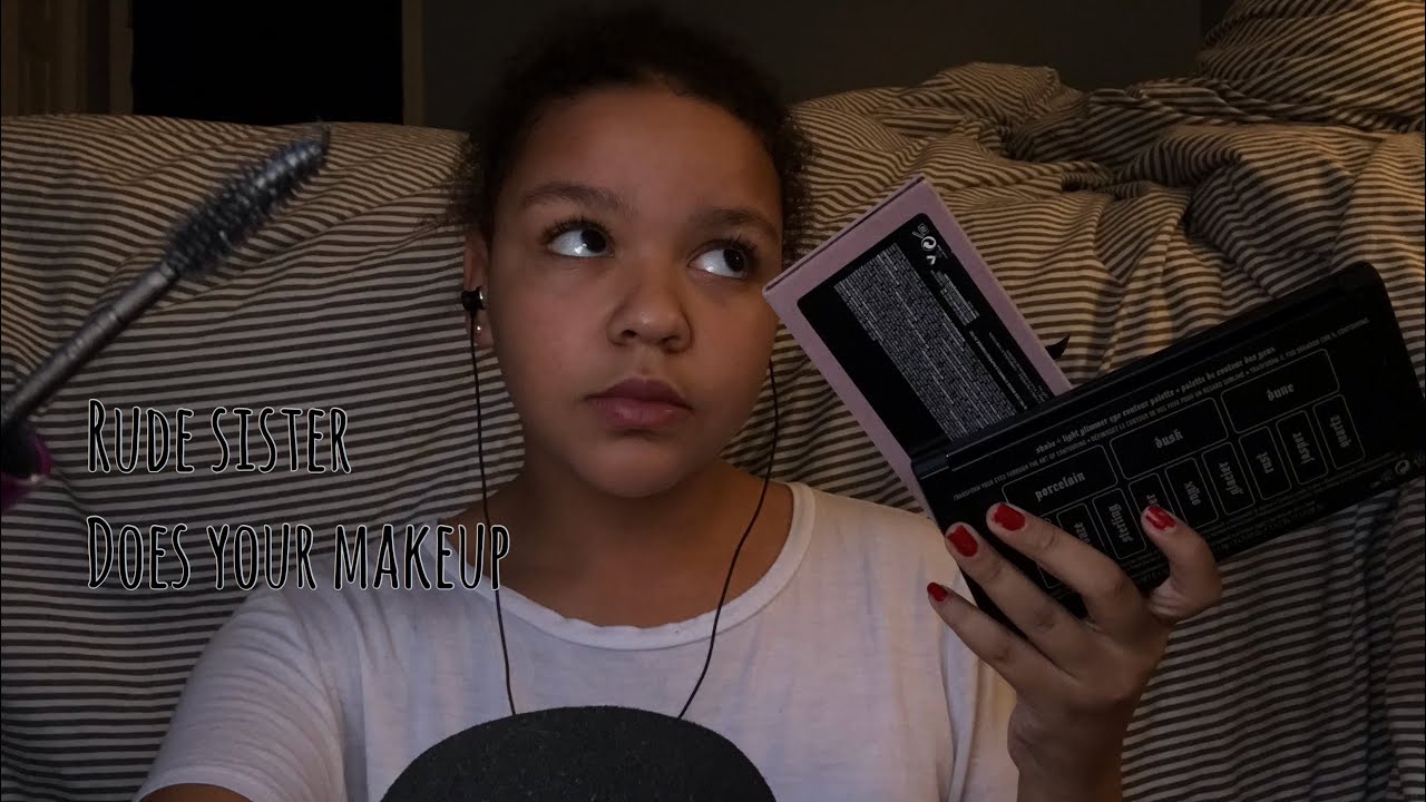 ASMR- rude sister does your makeup for a Halloween party 🙄