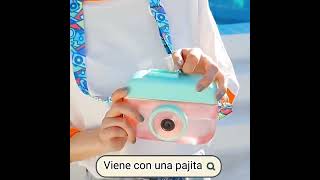 Botella De Agua Kawaii Niños Camara Cantimplora Correa 400ml