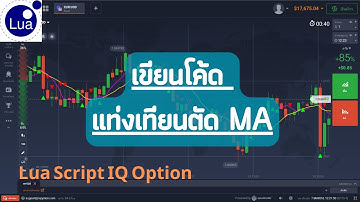 Lua Script IQ Option 2023 : EP55 เขียนโค้ดแท่งเทียน ตัด เส้น MA 2 เส้น