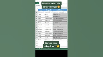 Merge columns in #excel - Exceldə sütunların birləşdiriliməsi