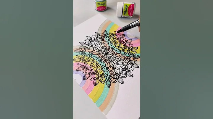 Easy way to draw mandala ˚.🌈⋆✨ #art #shortsvideo #pastel #colors #mandala #drawing #satisfying