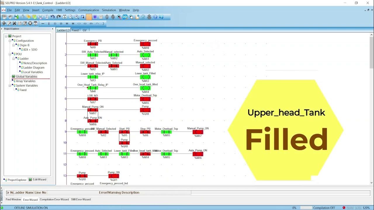 Selec PLC Programming Tank Level Control In Auto and Manual mode YouTube