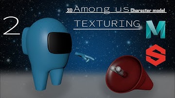 #Amongus 3D Among us character Texturing Time-lapse | Autodesk Maya Part-2