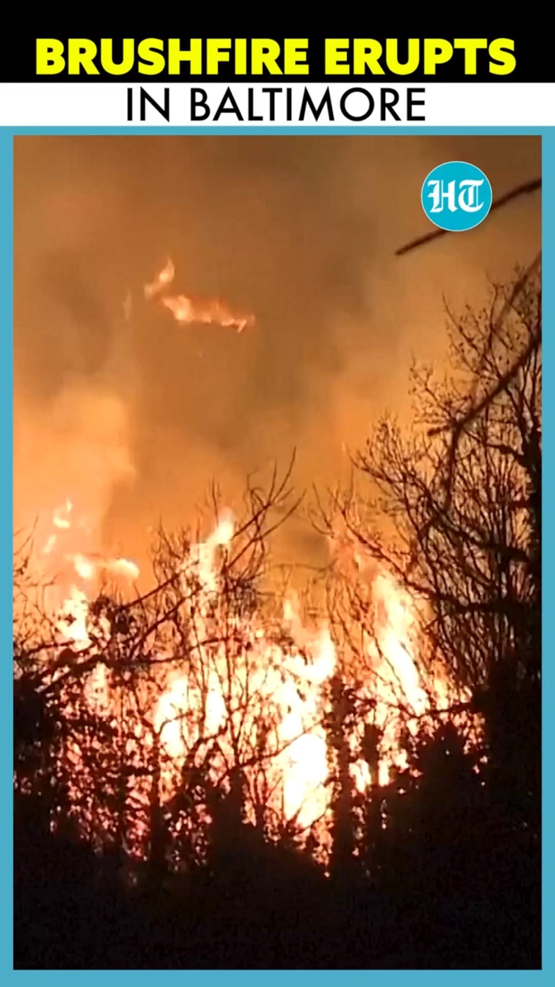 Firefighters Battle Brushfire In Maryland's Baltimore