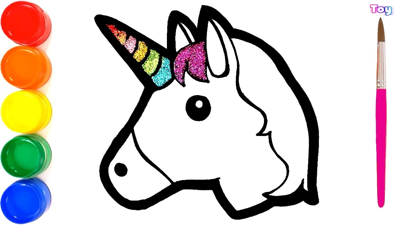 Glitter Unicorn  Pelangi  Warna Warni Belajar Menggambar dan  