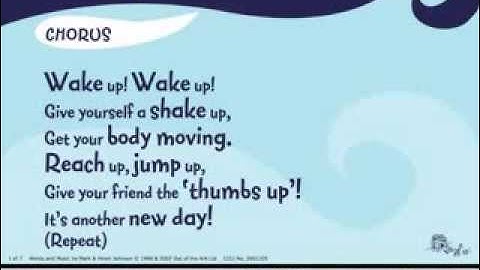 Wake Up! School Assembly Song with Words on Screen from Songs For EVERY Assembly by Out of the Ark