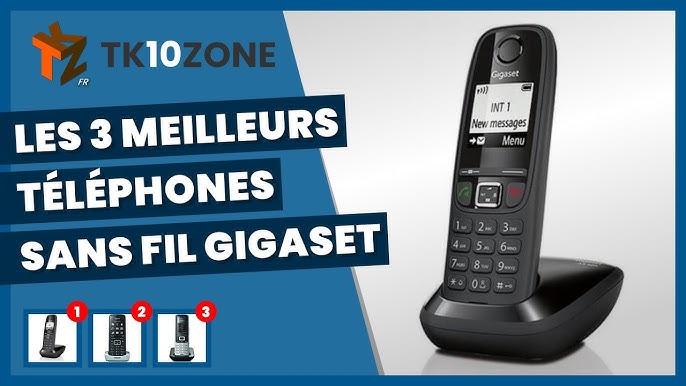 Téléphone fixe sans fil avec répondeur duo -Blanc GIGASET : les 2 téléphones  fixes à Prix Carrefour