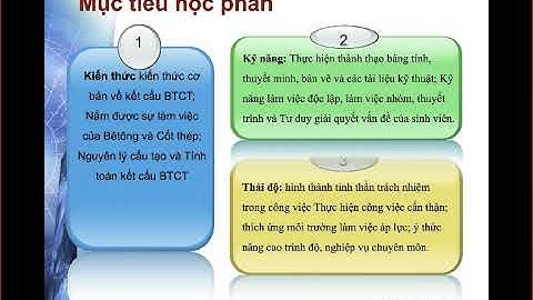 Bê tông cốt thép 1 - Mục tiêu và chuẩn đầu ra của môn học - tài liệu học tập và tham khảo