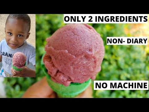 Banana and Strawberry Ice Cream   Only 2 Ingredients   No Ice cream Machine   Diary Free