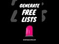 Free lists at www.sendmeyourlist.com #lists #generator #content
