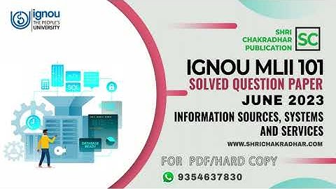 IGNOU MLII 101 previous year Solved Question paper June 2023) | IGNOU MLIS | IGNOU Question paper