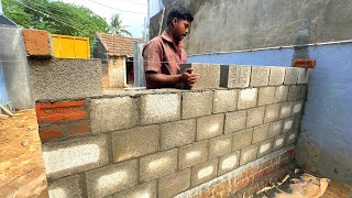 Compound Wall Technology-Hollow Block Compound Wall Making Construction-Using By Sand And Cement