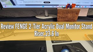 Review Fenge 2-Tier Acrylic Dual Monitor Stand Riser,23.6 Inch Acrylic Monitor Stand With Storage Or