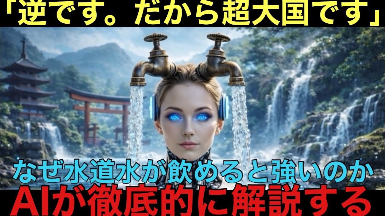 【海外の反応】AI「逆です。水道水が飲めるから超大国です」日本の水道水がなぜ飲めるのか首をかしげる海外の研究者たち…AIの解説に全員が絶句