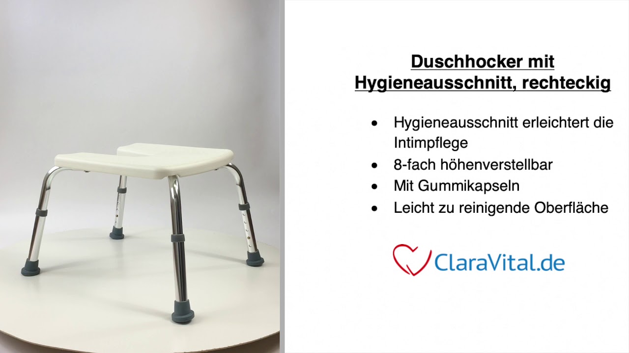 Duschhocker mit Hygieneausschnitt