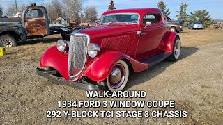 WALKAROUND 1934 FORD 3 WINDOW COUPE HOT ROD