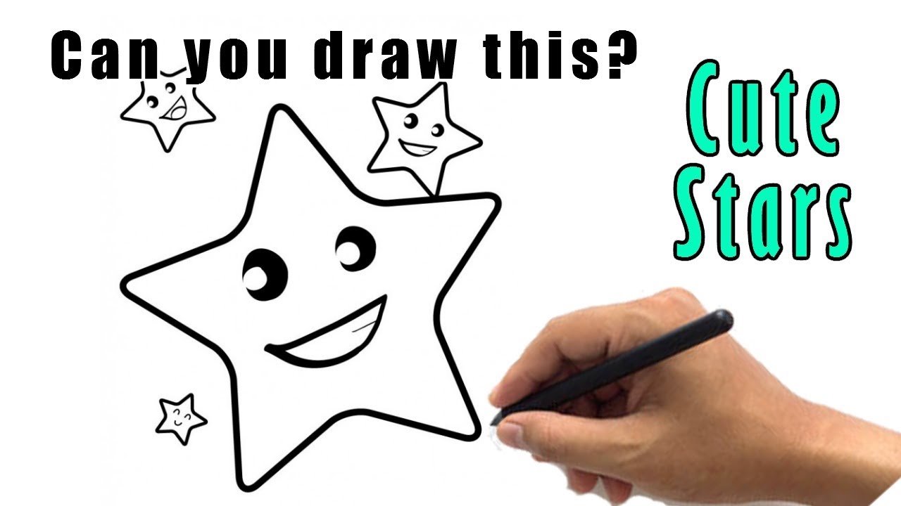 How to Draw Cute Stars Drawing | Easy Star Sketch Step by Step for ...