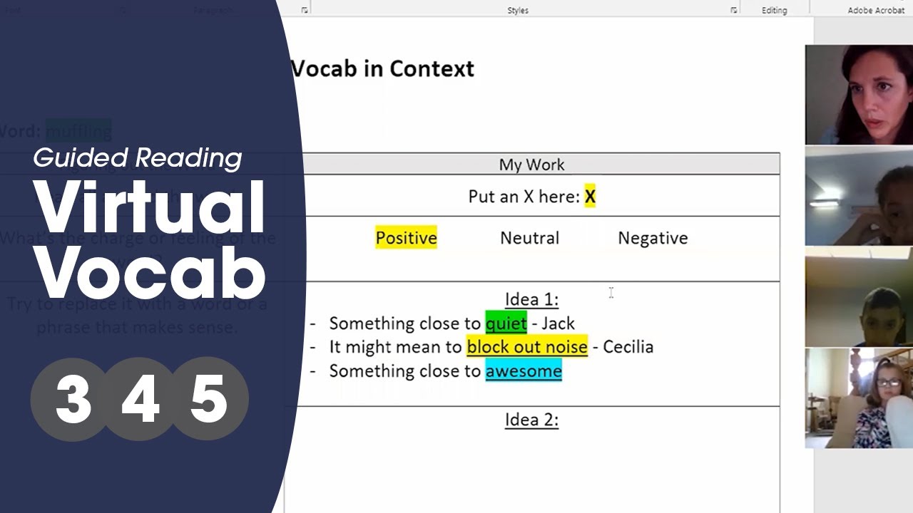 Grades 3-5: Vocab in Context, Virtual Guided Reading - YouTube