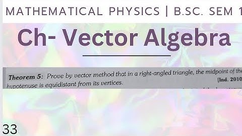 Prove by vector method that in a right angled triangle,the midpoint of the hypotenuse is equidistant