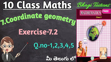 10th class maths in telugu||Chapter-7 coordinate geometry||Exercise-7.2 Q.no-1,2,3,4,5
