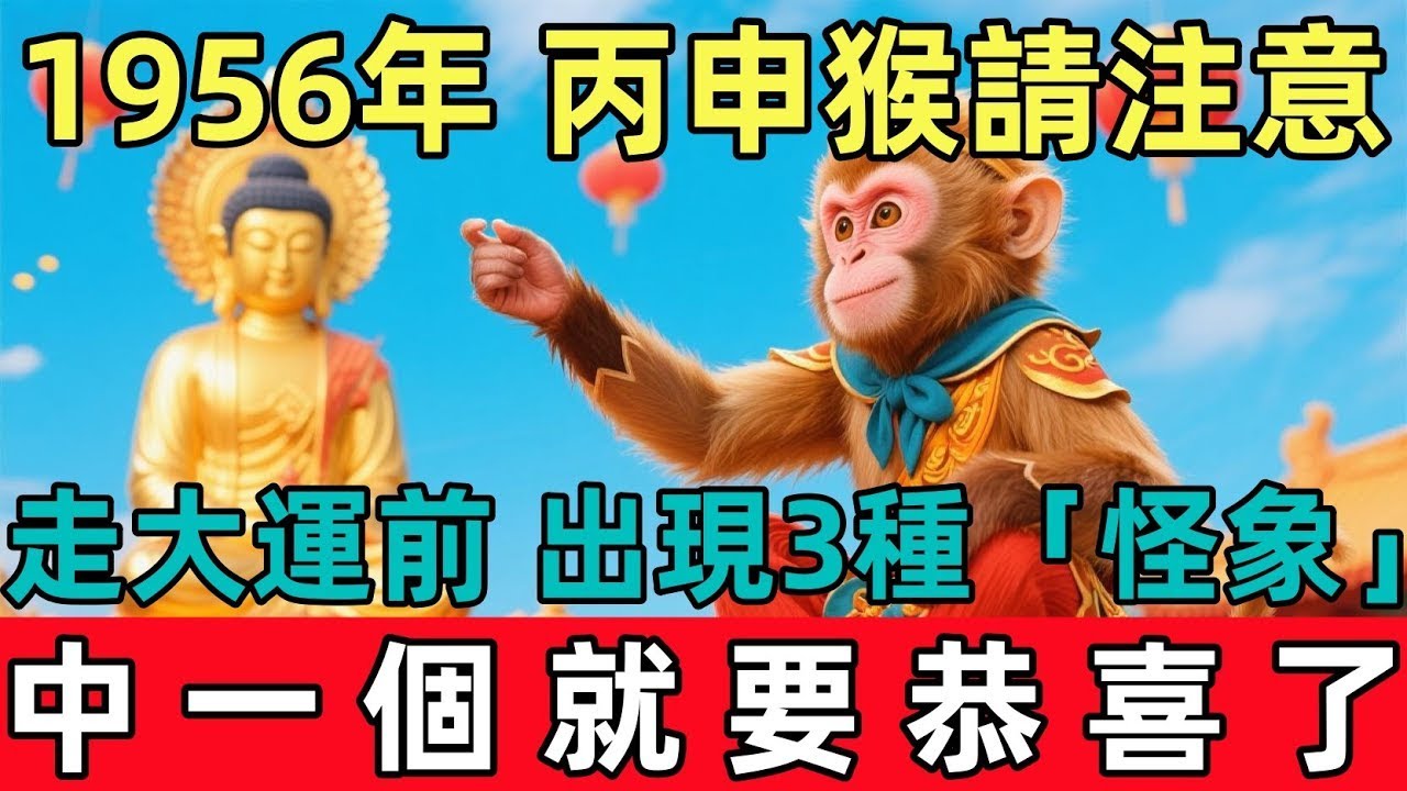 1956年丙申猴請注意，一個人走大運前,會出現這3種「怪象」,中一個就要恭喜了!#佛约#生肖#财运 #佛學 #佛法 #佛教 #修行#生肖运势#属相运势#monkey #正能量