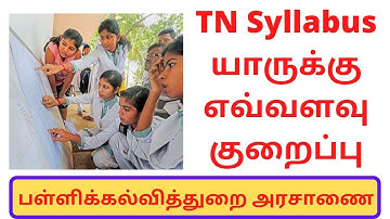 Tamil Nadu Reduced Syllabus 2021-22 l 1st - 12th Standard Reduced Syllabus 2021 - 2022