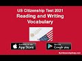 2022 US Citizenship English Reading and Writing Test&#39;s Vocabulary