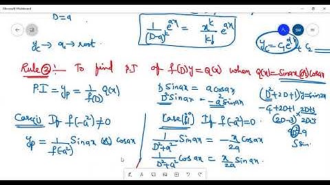 Higher Order Linear Differential Equation - To Find Particular Integral of f(D)y = Q(x). Rules 1,2,3