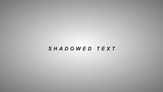 #26 Tutorial | Shadowed Text