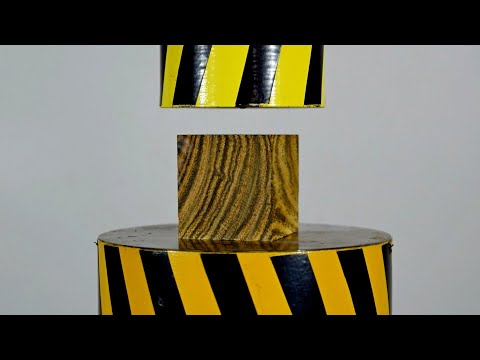 HYDRAULIC PRESS VS HARDEST WOOD, IRON WOOD