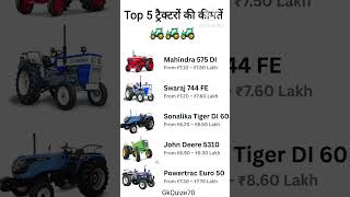 2026 के Top 5 सबसे सस्ते ट्रैक्टर! 🚜🔥 #shorts #tractor #swaraj #youtubeshorts