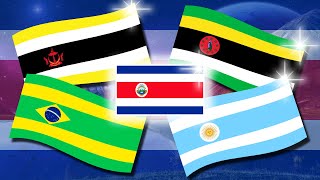 World Flags in Costa Rica Flag Shape | Flag Transformation Animation | Fun With Flags