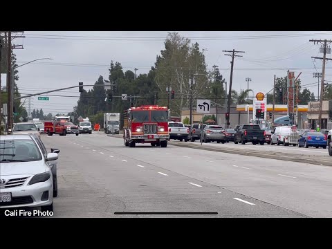 ( Air Horn ) LACoFD Engine & Squad 90 Responding