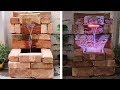 Wow! Amazing Waterfall Fountain using Bricks and LED | DIY