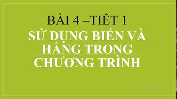 [bài giảng tin học 8 cực hay] bài 4 Sử dụng biến và hằng trong chương trình